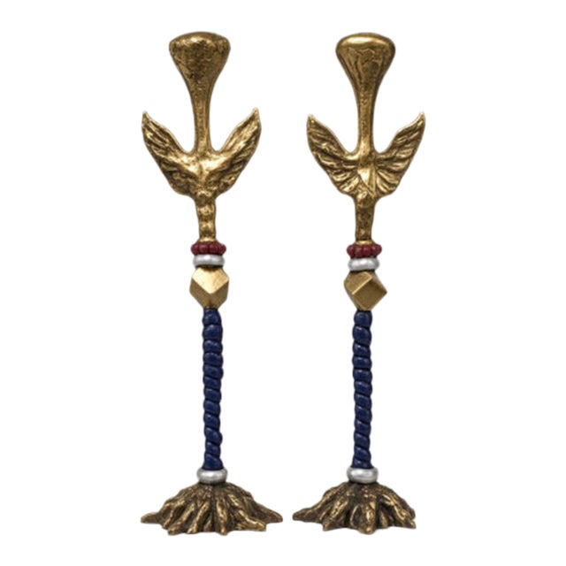 Pair of Vintage Mac Eagle Candlesticks For Sale