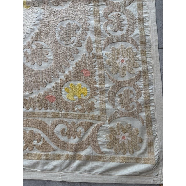 Textile Suzani Wall Decor — Hand-Embroidered Embroidery For Sale - Image 7 of 8