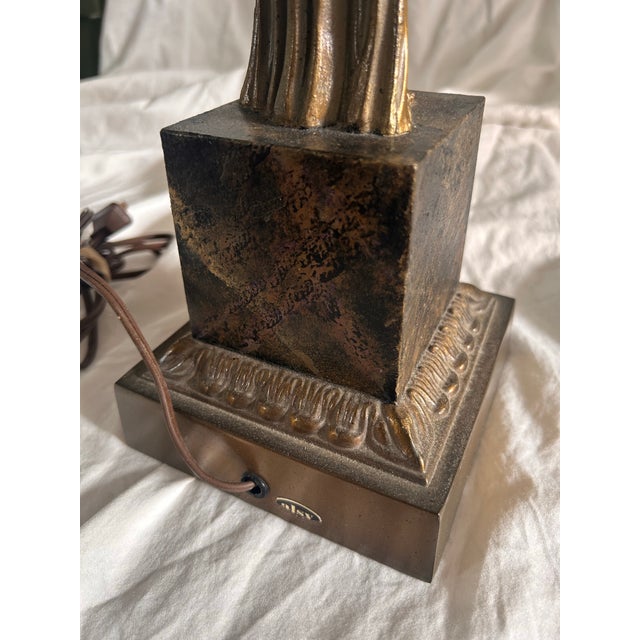 Vintage Alsy Neoclassical Style Brass Figure Lamp For Sale - Image 4 of 7