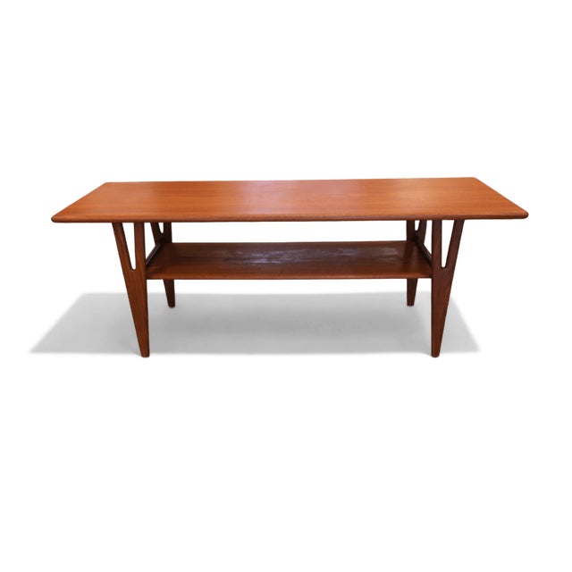 Danish Teak Coffee Table with Y-Shaped Legs and Magazine Shelf, 1960s For Sale - Image 11 of 13