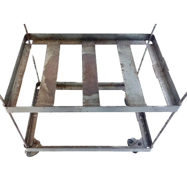 Mid 20th Century Vintage Industrial Steel Table on Casters For Sale - Image 5 of 8