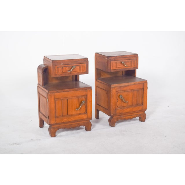 Portuguese Oak Bedside Tables, 1980s, Set of 2 For Sale - Image 10 of 10