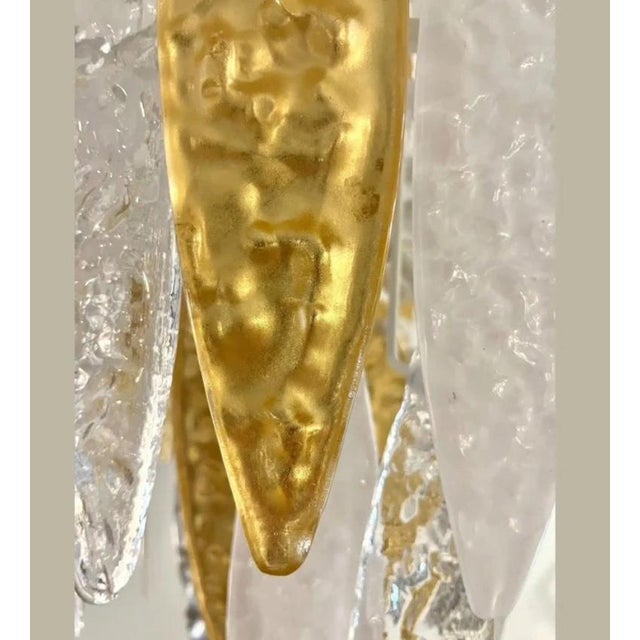 Mid 20th Century Mid-Century Modern Italian Murano Glass Icicle Chandelier For Sale - Image 4 of 8
