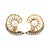 1950s American Two-Tone Gold Pearl and Diamond Fan Ear Clips, Pair For Sale - Image 11 of 11