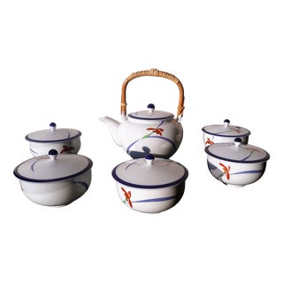 Japanese Porcelain Tea Service from Koransha Orchidee, Set of 6 For Sale