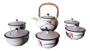 Japanese Porcelain Tea Service from Koransha Orchidee, Set of 6