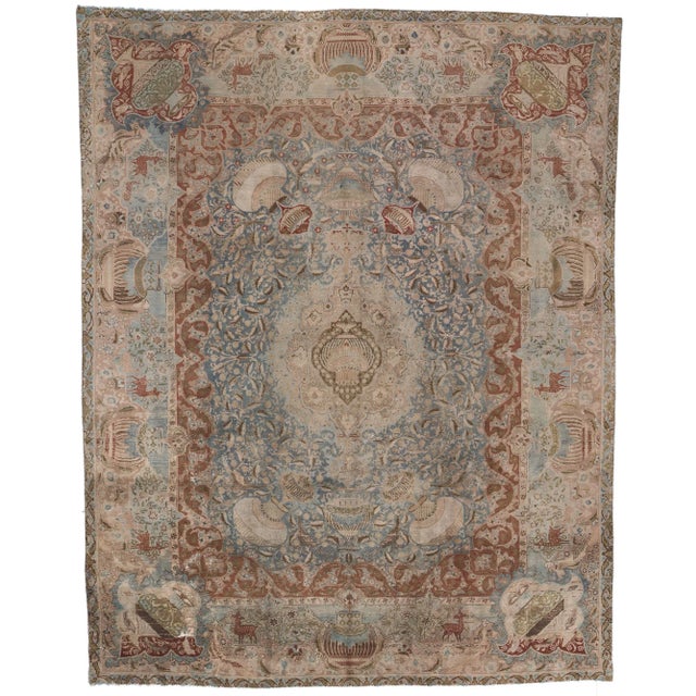 Mid 20th Century Vintage Persian Kashan Kashmar Rug, 09'00 X 11'04 For Sale - Image 10 of 10