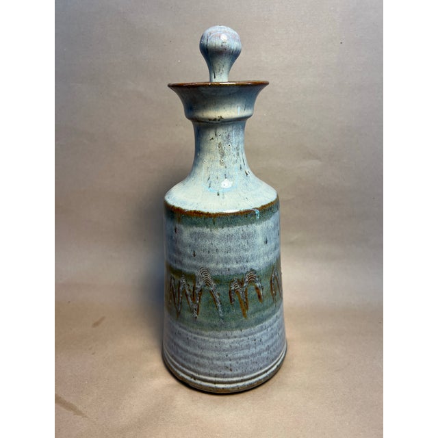 Pair of Midcentury Stoneware Decanters For Sale - Image 4 of 7