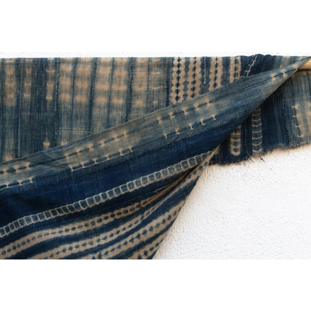 1960s Vintage Malinke African "Royal Patchwork" Indigo Throw For Sale - Image 5 of 6