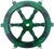 Traditional Late 19th Century Nautical Handcrafted Green Wooden Ship Wheel With Aluminium Hub & Handle For Sale - Image 3 of 6
