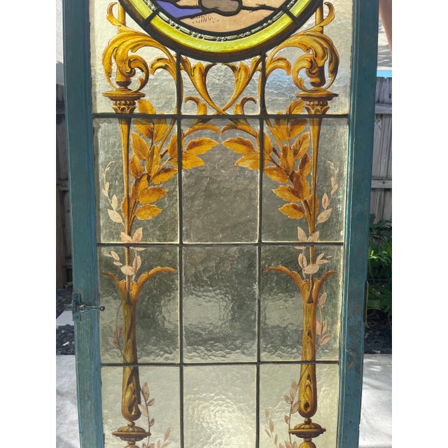Stained Glass Window From 1890 Representing Represents the Wheat Harvest Time For Sale - Image 10 of 12