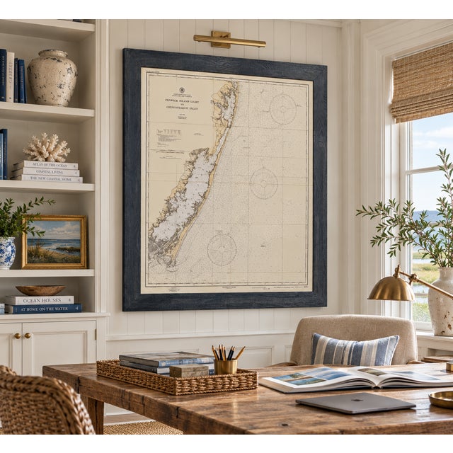 Original 1944 U.S. Coast and Geodetic Survey nautical chart depicting the Atlantic coastline from Fenwick Island Light...