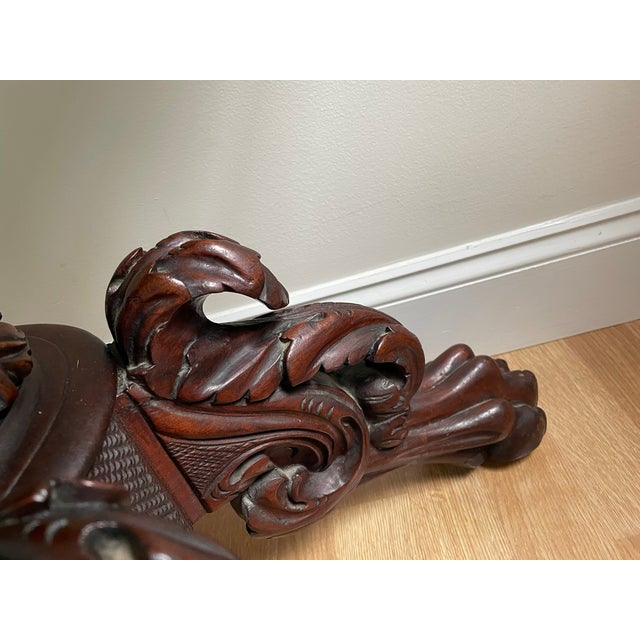 Hand Carved Late 19th C. Continental Rococo Revival Mahogany Flip‑Top Gueridon / Salon Table For Sale - Image 9 of 11