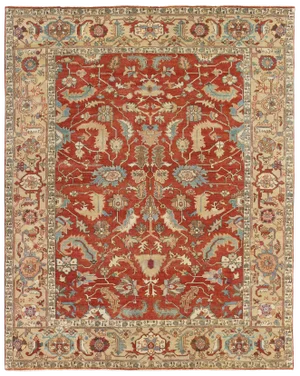 Exquisite Rugs Serapi Hand knotted Wool Gold Rug-10'x14'