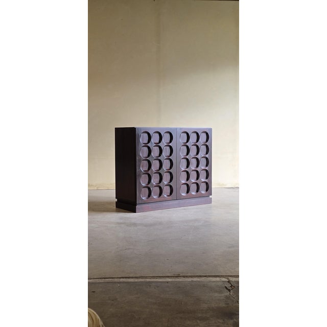Vintage Brutalist Cabinet in Burgundy, 1970s For Sale - Image 11 of 11