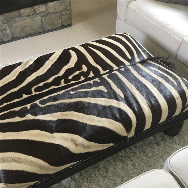 Authentic Zebra Skin Ottoman Chairish