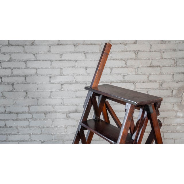 Restoration Hardware Arts and Crafts Folding Library Ladder Shelf For Sale In Boston - Image 6 of 15