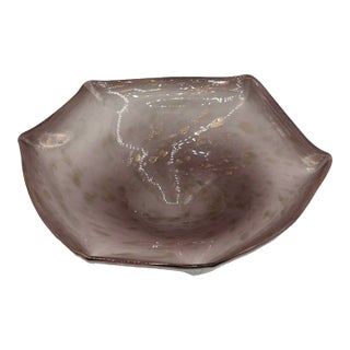 Mid-Century Murano Lavender and White Aventurine Glass Centerpiece Bowl For Sale