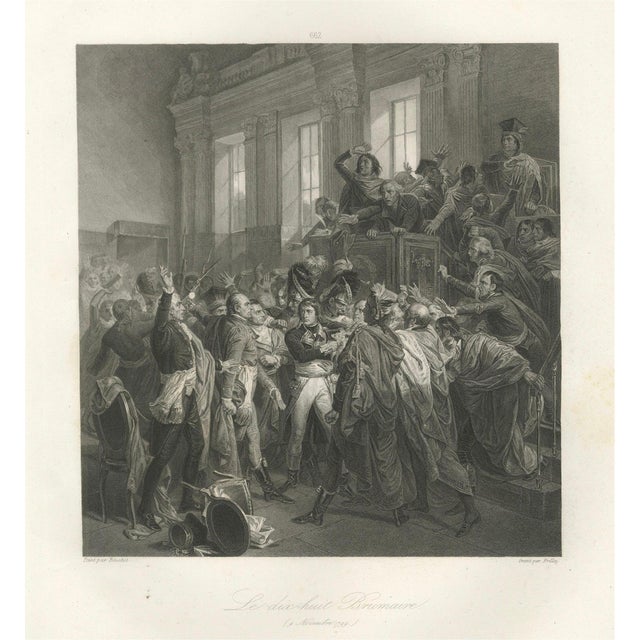 After François Bouchot, The Coup of 18 Brumaire Napoleon Seizes Power, Engraving, 1840 For Sale
