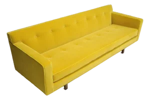 Edward Wormley for Dunbar Bracket Back Sofa in Dijon Colored Mohair, Attributed