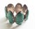 Shabby Chic Mid 20th Century Carved Green Onyx and Sterling Silver Mexico Artisan Bracelet For Sale - Image 3 of 11