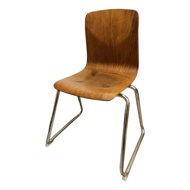 Mid-Century Chair in Pagholz with Chrome-Plated Frame from Flötotto, 1960s For Sale