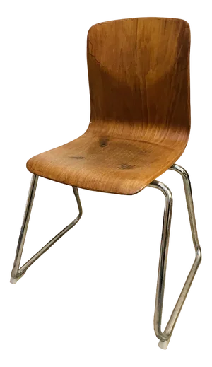 Mid-Century Chair in Pagholz with Chrome-Plated Frame from Flötotto, 1960s