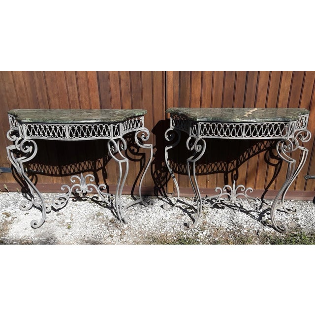 1940s 1940s Rene Drouet Console Tables- a Pair For Sale - Image 5 of 5