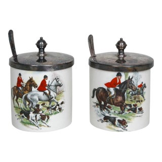 Antique Royal Norfolk Lidded Sugar Bowls With Spoons For Sale