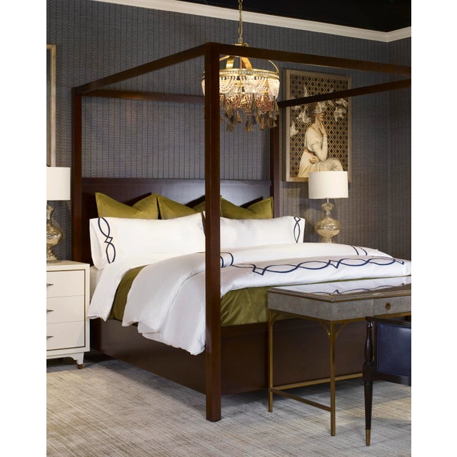 Zoe King Cotton Duvet Cover, White For Sale - Image 4 of 4