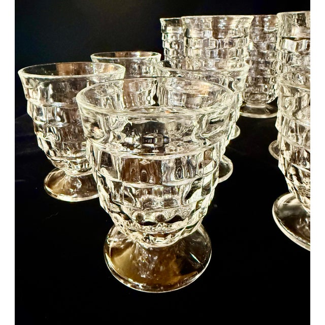 Mid 20th Century Indiana Glass Colony Whitehall Cubist Glasses - Set of 11 For Sale - Image 12 of 12