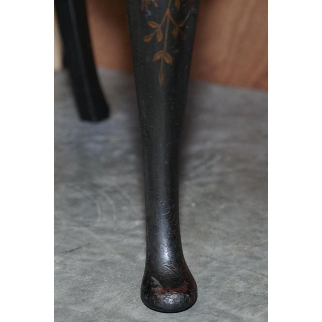 Georgian Chinoiserie Black Lacquer Armchair, 1800s For Sale - Image 16 of 18