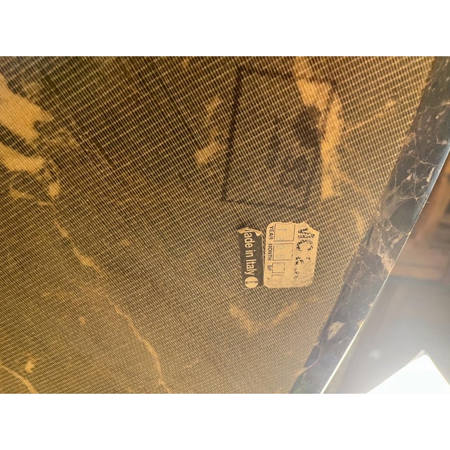 Mid 20th Century Attributed to Florence Knoll Oval Emperador Marble Top Dining Table on Borsani Chrome Steel Base For Sale - Image 11 of 12