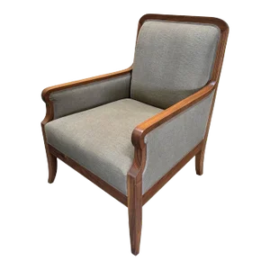 Elsie Lounge Chair Upholstered in Calvin 11248 Connery Stripe Cocoa