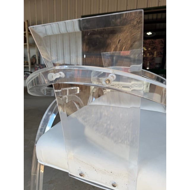 Plastic Set of Four Vintage Lucite Armchairs in the Style of Charles Hollis Jones For Sale - Image 7 of 12