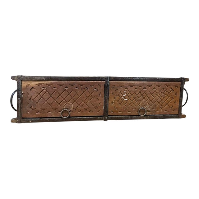 Antique Reclaimed Wood Carved Brick Mold For Sale