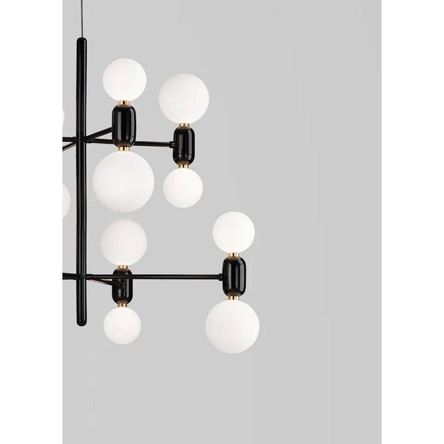 Aballs Chandelier 8 Black Suspension Lamp by Jaime Hayon for Parachilna For Sale - Image 6 of 12