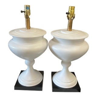 1980s Metal Urn Table Lamps - a Pair For Sale