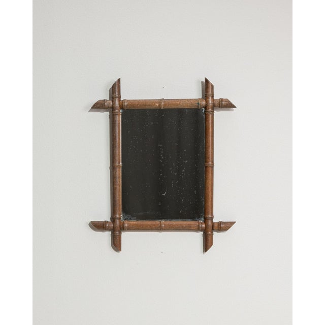 19th Century France Tan Wood Mirror For Sale - Image 4 of 10