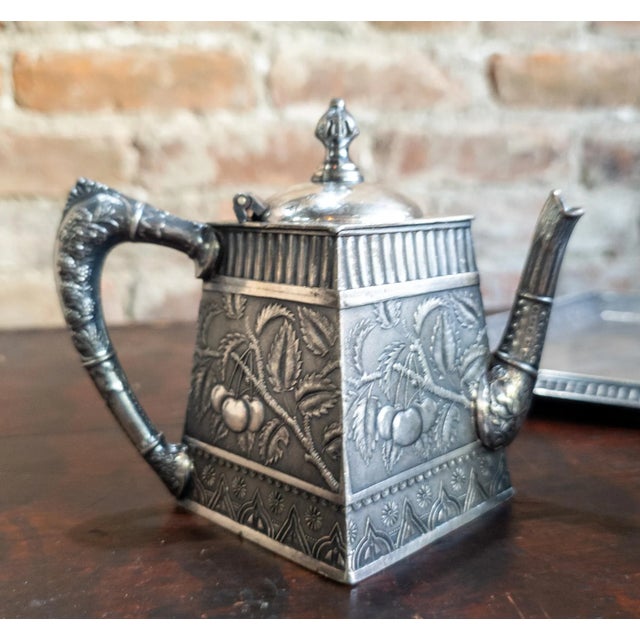 Metal Late 19th Century American Aesthetic Movement Silverplate Tea Set by Rockford Silver Co. For Sale - Image 7 of 13