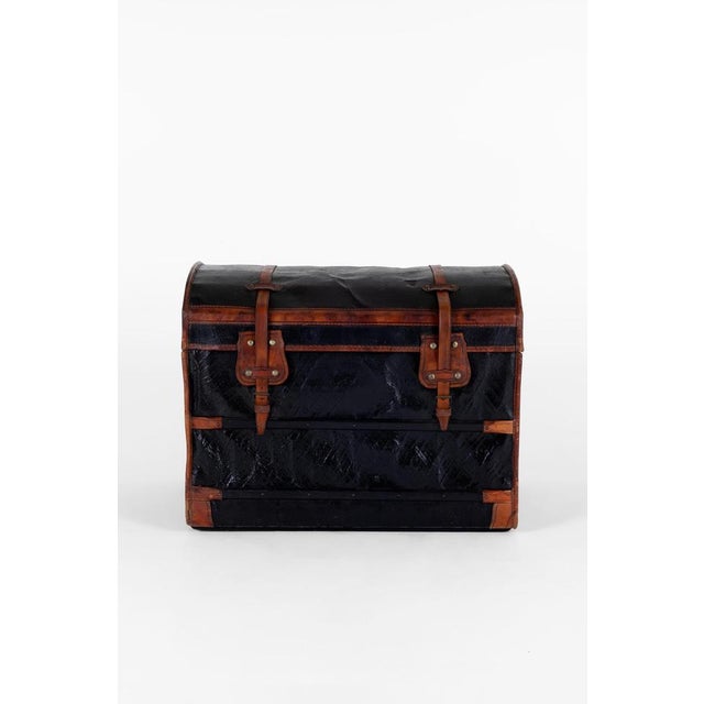 Large Leather Steamer Trunk For Sale - Image 18 of 18