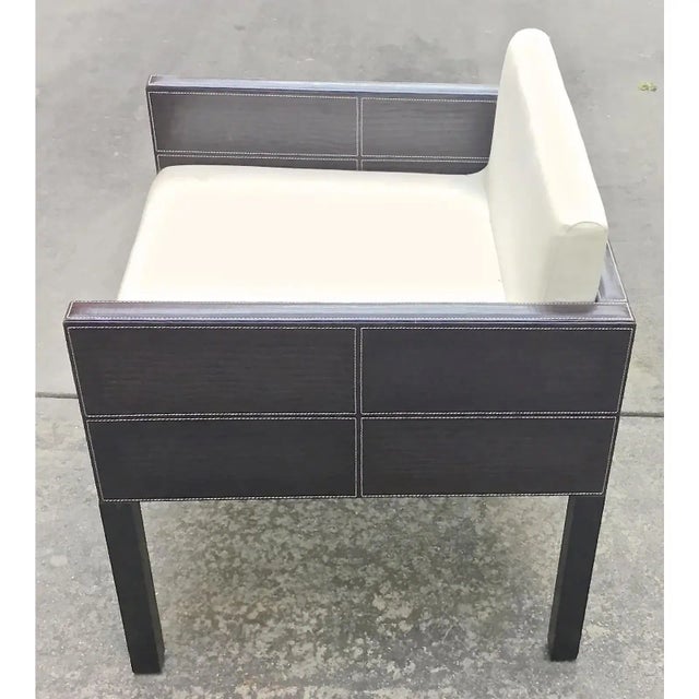 Two available Vintage alligator stiched armchair with removable upholstered inset seat. Price is for each. Sides, back,...