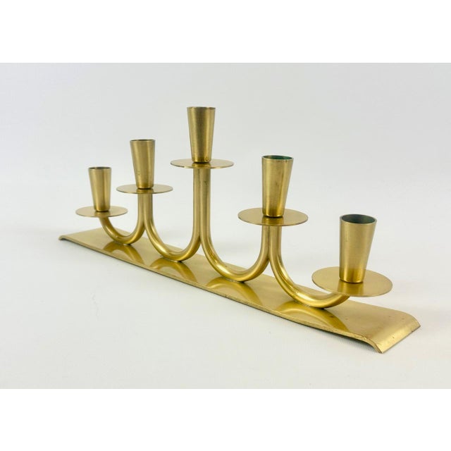 Swedish Brass Candleholder by Walter Andersson for Ystad Metall, 1950s For Sale - Image 4 of 10