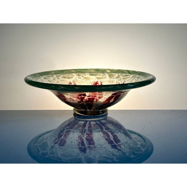 Glass Art Deco Ikora Art Glass Bowl with Crackle Decoration by Karl Wiedemann for WMF, Germany, 1930s For Sale - Image 7 of 16