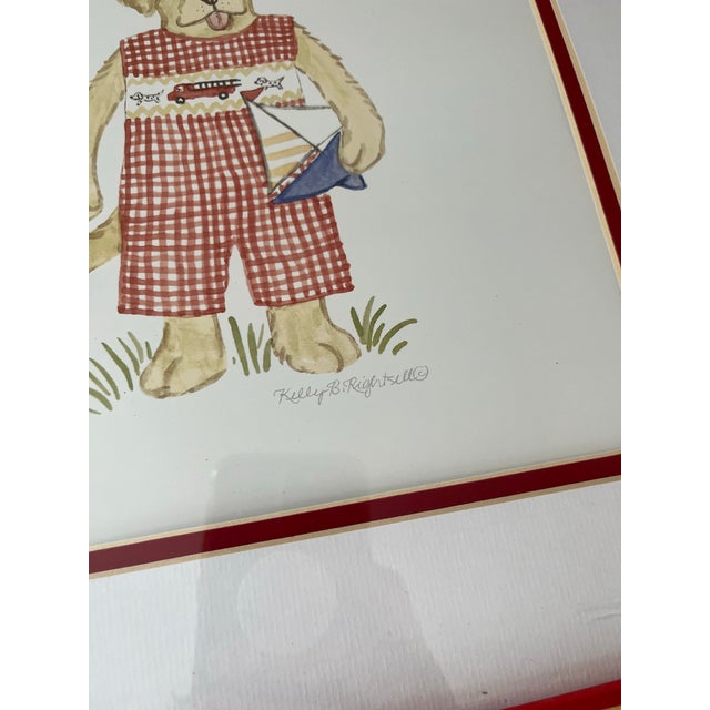 Nursery Watercolor Painting in Frame For Sale - Image 6 of 8