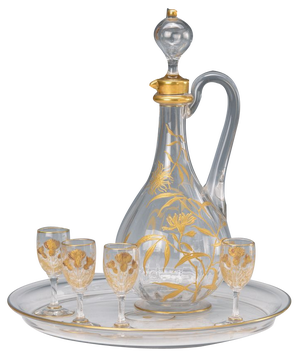 Baccarat Liqueur Set from Nancy, France, 1890s