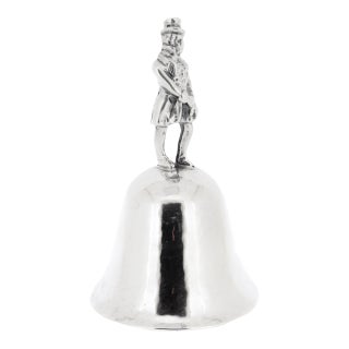 Late 20th Century Cartier Sterling Silver Table Bell With Figural Handle For Sale