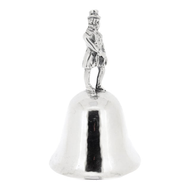 Late 20th Century Cartier Sterling Silver Table Bell With Figural Handle For Sale