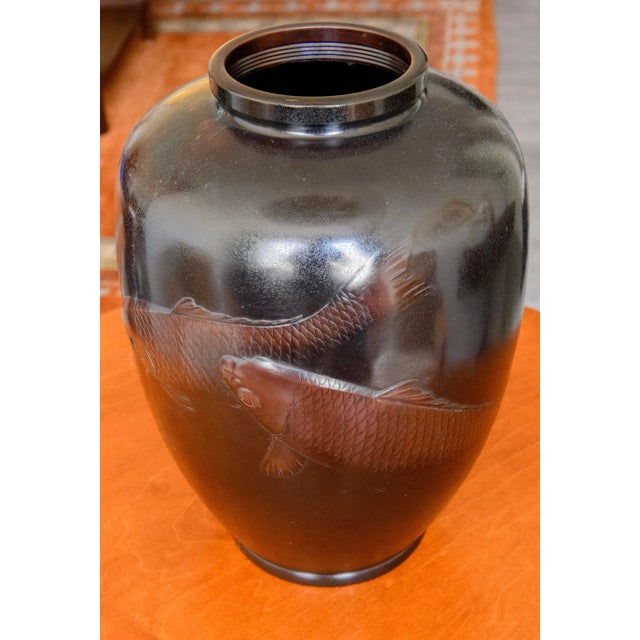 Art Deco 1930s Art Deco Japanese Bronze Vase For Sale - Image 3 of 6