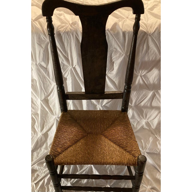 American American Queen Anne 1700s Ebonized Side Chair.Because of Their Age,Genuine 18th-Century Ebonized Antiques Are Highly Collectible Museum-Quality Pieces For Sale - Image 3 of 6